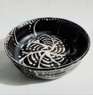 Antique 19th C.  Redware Pennsylvannia Pottery Bowl,  Slipware Signed K.  Schantz