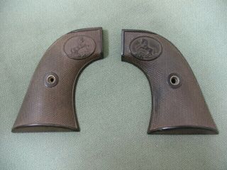 Vintage Factory Colt Single Action Army Hard Rubber Grips W/o Eagle,