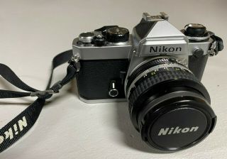 Vintage Nikon Fe 35mm Slr Film Camera,  Nikkor 50mm F/1.  4 Lens