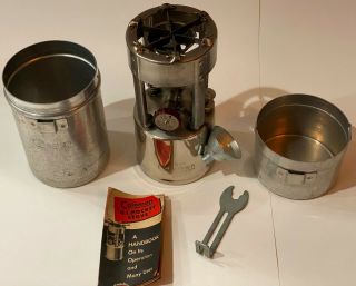 Vintage Coleman No 530 B46 Gi Camp Stove Complete With Booklet,  Wrench,  & Funnel