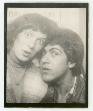 Playful Surprised Couple In The Photobooth,  Man,  Woman,  Vintage Photo 22601