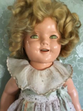 Antique Ideal Composition Shirley Temple Doll Starburst Dress 18 "