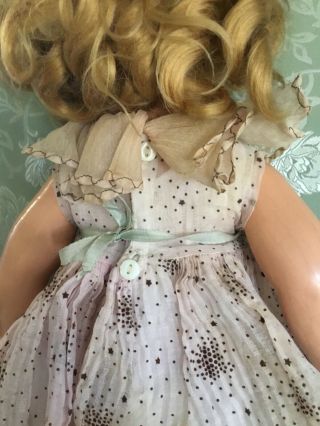 ANTIQUE IDEAL COMPOSITION SHIRLEY TEMPLE DOLL STARBURST DRESS 18 