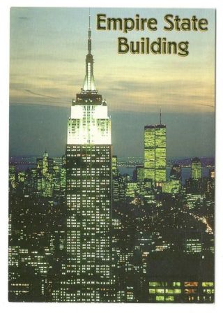 Empire State Building At Dusk York City Vintage 4x6 Postcard Eb41