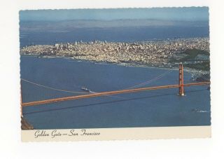 Vintage Postcard Air View Golden Gate Bridge San Francisco Ca California