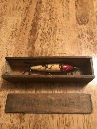 Vintage Pflueger Fishing Lure Four Brothers Never Fail Under Water Minnow W/ Box
