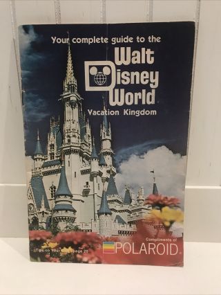Vintage 1979 Walt Disney World Guide Magic Kingdom Map Polaroid Euc