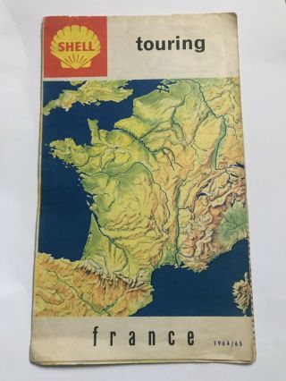 Vintage Shell Touring Road Map Of France 1964/65