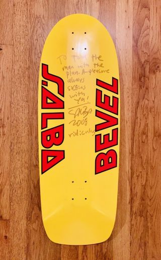 Santa Cruz Bevel Salba Reissue Skateboard Deck Autographed