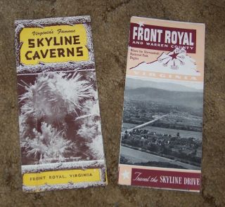 Vintage Skyline Caverns And Front Royal Va Visitor Brochures And Maps - Early 50s