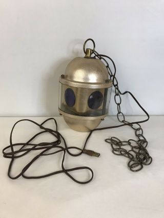 60’s Vintage Swiss Golden Beacon Rotating Color Hanging Lamp Light Model 160 2