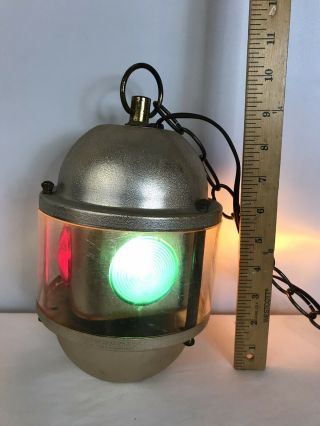 60’s Vintage Swiss Golden Beacon Rotating Color Hanging Lamp Light Model 160 3
