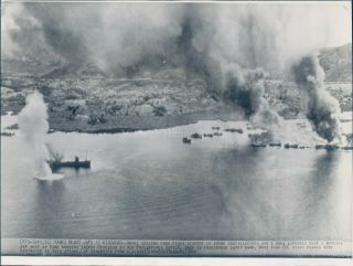 1944 Wirephoto Ww2 Yanks Japanese Mindanao Ship Bombers Philippines Sink 8x10