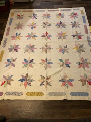 Vintage Quilt: 8 Point Star - Hand Stitched