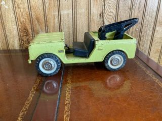 Vintage Tru - Scale International Scout Ih 9.  5 " Awd Green Tow Truck Pressed Steel