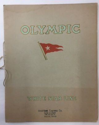 Vintage Booklet - Olympic Cruise Liner,  White Star Line (titanic 