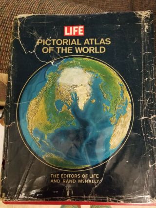 Vintage Life Pictorial Atlas Of The World 1961 Hardcover Color World Maps & Pics