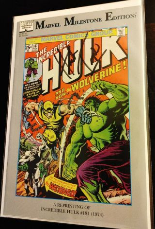 The Incredible Hulk 181 Signed By Herb Trimpe (marvel Milestone Edition Mar 91)