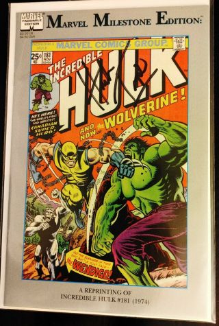 The Incredible Hulk 181 Signed by Herb Trimpe (Marvel Milestone Edition Mar 91) 2