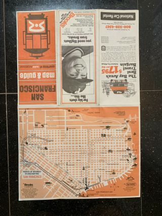 Vintage 1980 Travel Pamphlet With Map Of San Francisco,  Ca