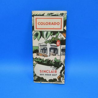 Vintage Sinclair Oil Road Map Of Colorado - 1933