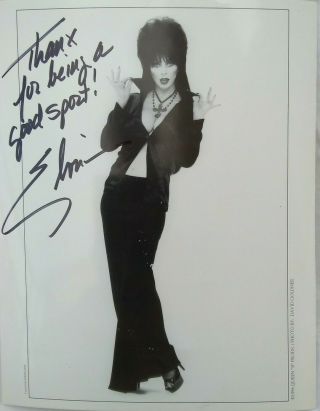 Rare Vtg Elvira Hard - Signed Autographed Publicity Photo 1996 By David Gordon
