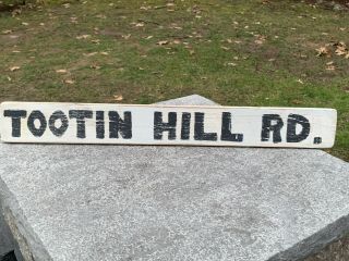 Tootin Hill Rd.  Antique Aafa Wood Painted Advertising Trade Sign Double Sided