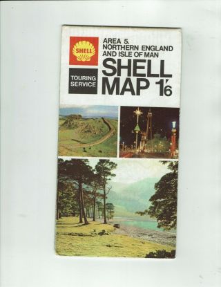 Northern England And Isle Of Man Vintage 1969 Shell Oil Touring Service Road Map