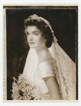Early 1953 Press Photo Mrs Jfk Jackie Kennedy At Wedding In Grandmother 