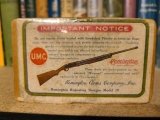 Vintage Remington UMC Nitro Club 12 Ga.  Paper Shot Shells 2 Two Piece Empty Box 3