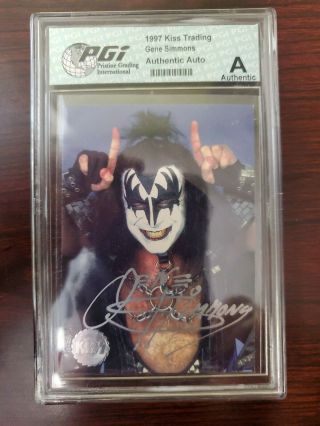 1997 Kiss Gene Simmons Trading Card Vintage,  Autograph Auto