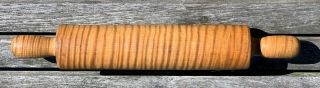 Antique Tiger Maple Rolling Pin,  1 Piece,  Exceptional Figure " Best " Aafa