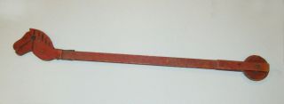 Old Antique Vtg Ca 1910s Hand Made Folk Art Stick Horse Great Orignial Red Paint