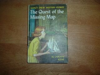 Nancy Drew Vintage Book 19 The Quest Of The Missing Map Blue Inside Covers