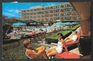 Postcard Marriott Motor Hotel Washington Dc Vintage Bathing Beauties At The Pool