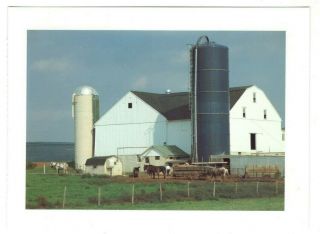 Amish Barn Holmes County Ohio Amish Country Art Vtg 4.  5 " X 6.  5 " Postcard Sl10