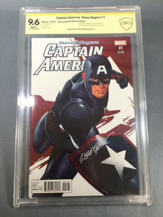 2016 Marvel Captain America - Steve Rogers 1 Epting Variant And Signature Nm,  9.  6