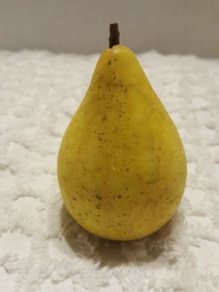 Early Vintage Antique Italian Alabaster Stone Fruit Alabaster Yellow Pear