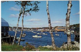 Boothbay Harbor Maine 1965 Vintage Chrome Postcard