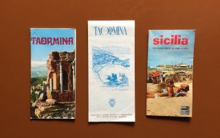 Vintage Maps/brochures For Sicily,  Taormina