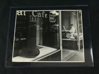 Farrell Grehan Vintage Stamped B&w Photo Print Streetside Cafe Window