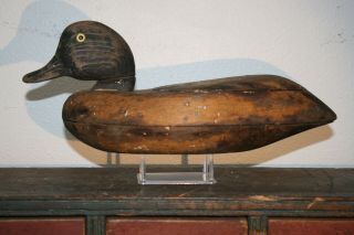 Antique Duck Decoy Early American Primitive Folk Art Carved Wood Sculpture Lure