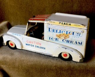 Vintage Japan Ahi FORD Good Humor Ice Cream Truck Tin Friction 3