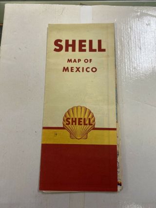 Vintage Shell Road Map Of Mexico Great Color Awesome Graphics