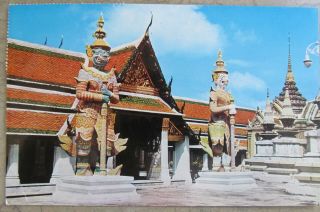 Vintage Postcard 1968 Wat Phra Keo Emerald Buddah Temple Bangkok Thailand