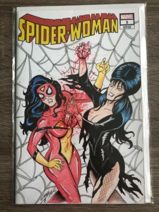 Spider - Woman 1 Variant Blank Sketch Cover Art Elvira
