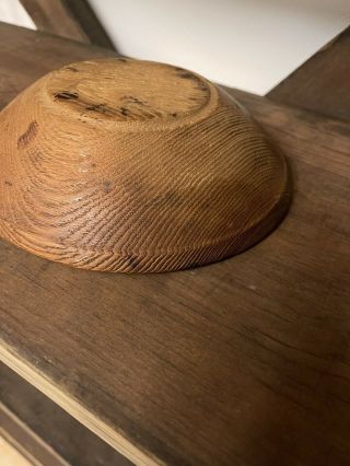 19th C American Small Primitive Wooden Wood Treen Bowl