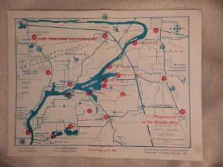 Lake Wisconsin Map And Brochure Vintage List Of Local Businesses Probably 1970s