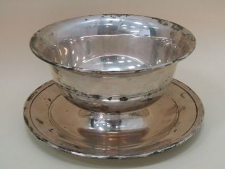 Vintage Gorham Old French Sterling Silver Dip Dish Bowl With Saucer 584