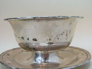 Vintage Gorham Old French Sterling Silver Dip Dish Bowl With Saucer 584 3